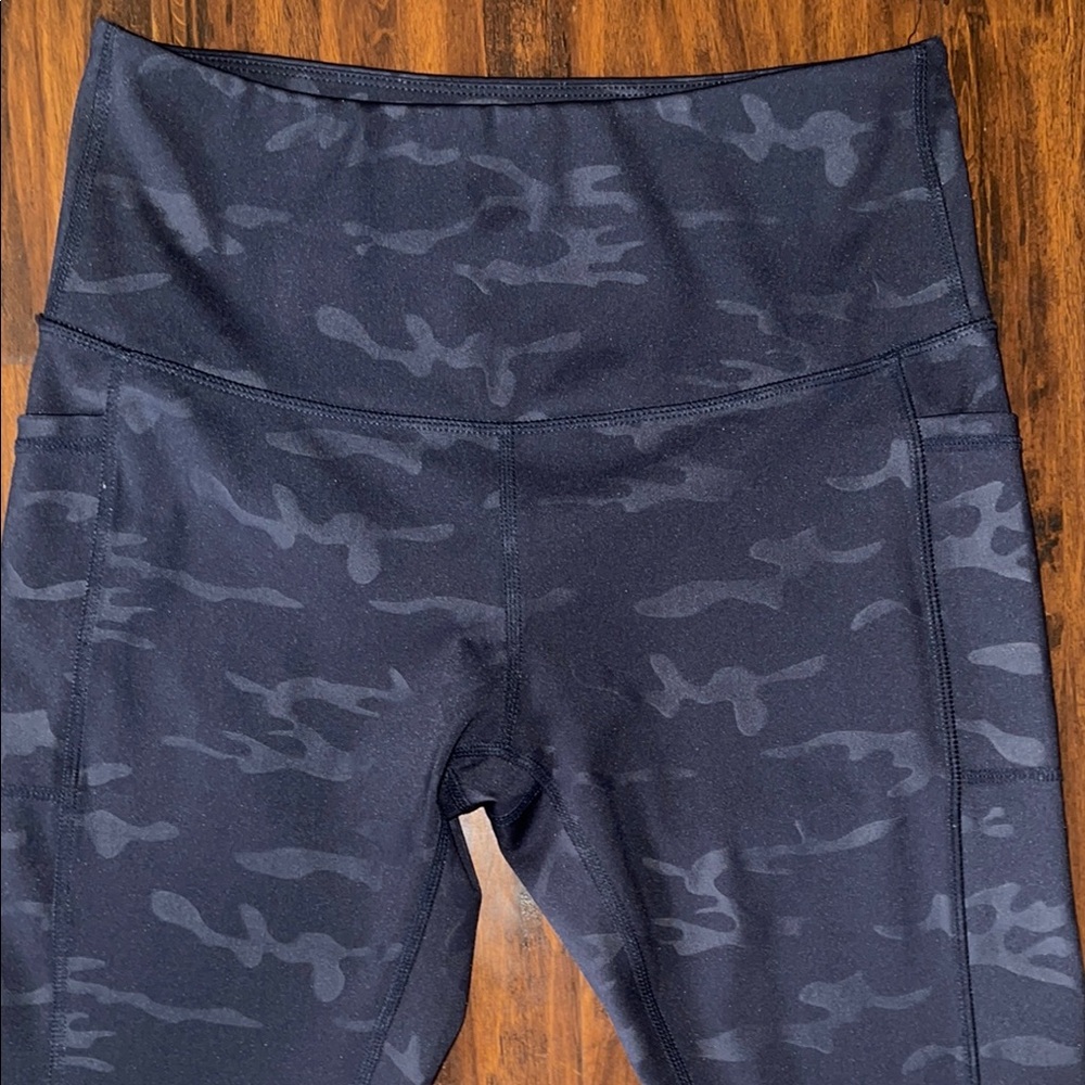 Womens Navy Camouflage Leggings